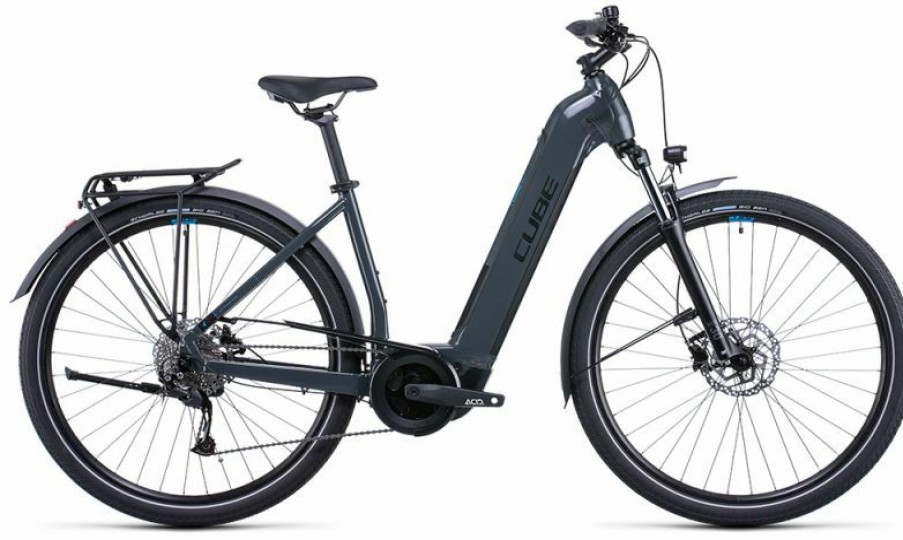 Cube E-Bike Cube Cube Touring Hybrid One 400 Easy Entry Grey N Blue Online