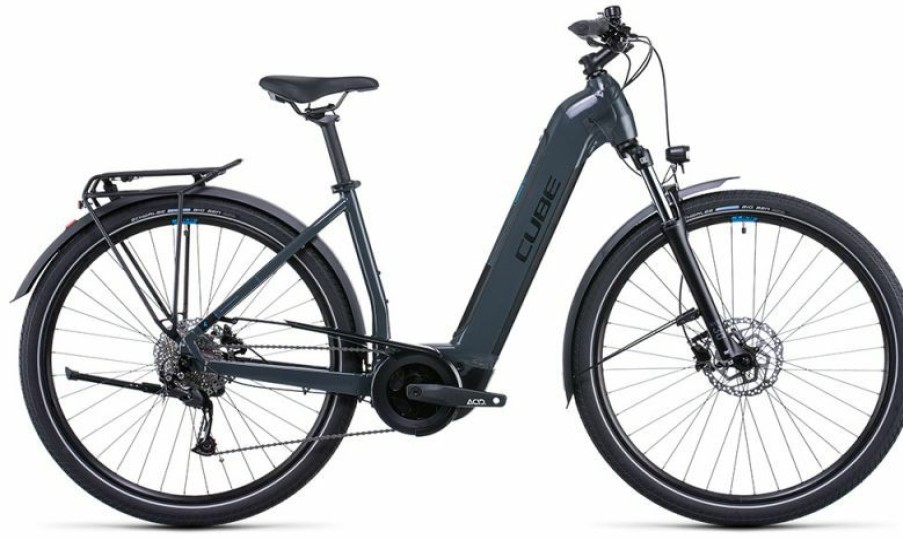 Cube E-Bike Cube Cube Touring Hybrid One 500 Easy Entry Grey N Blue Outlet