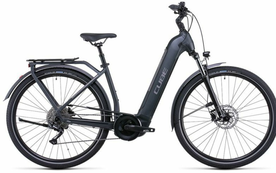 Cube E-Bike Cube Cube Kathmandu Hybrid One 625 Easy Entry Grey N Teak Sale