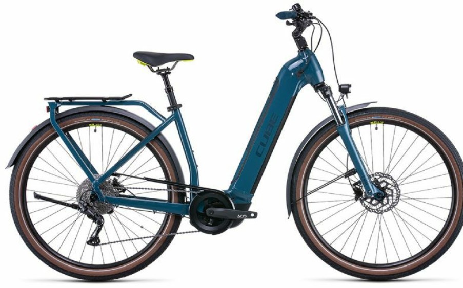 Cube E-Bike Cube Cube Kathmandu Hybrid One 625 Easy Entry Teal N Lime Discount