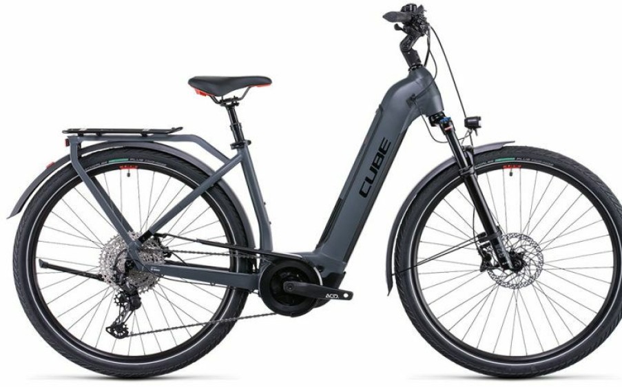 Cube E-Bike Cube Cube Touring Hybrid Exc 500 Easy Entry Grey N Red Outlet