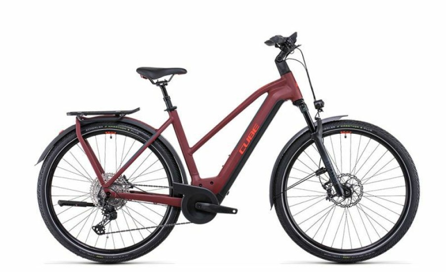 Cube E-Bike Cube Cube Kathmandu Hybrid Sl 750 Lady Darkred N Red Online