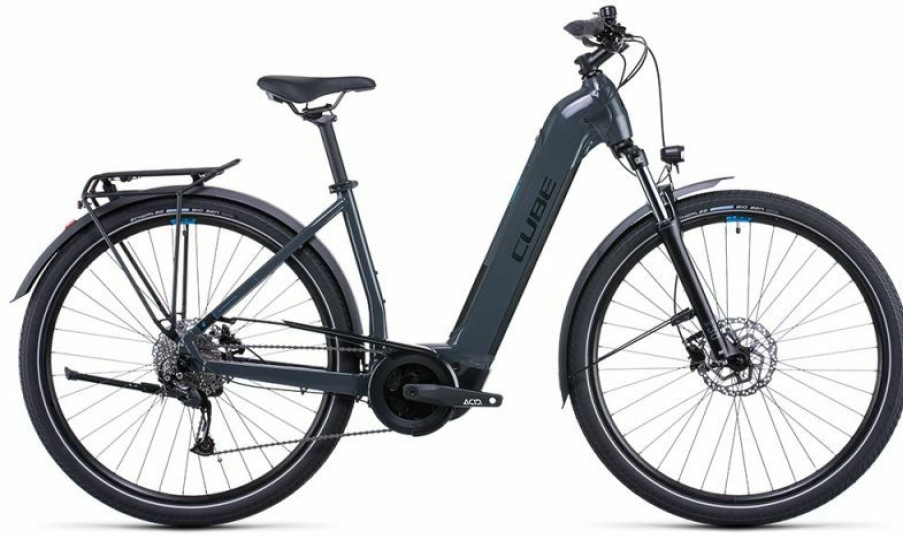 Cube E-Bike Cube Cube Touring Hybrid One 625 Easy Entry Grey N Blue Discount